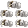 image:imageProbrico Keyless Privacy Door Knobs with LockInterior Door Locks for Bedroom BathroomBall Shape Door Lockset in Oil Rubbed Bronze Finish5 PackBrushed Nickel