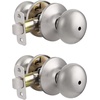 image:imageProbrico Keyless Privacy Door Knobs with LockInterior Door Locks for Bedroom BathroomBall Shape Door Lockset in Oil Rubbed Bronze Finish5 PackBrushed Nickel