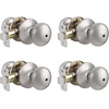 image:imageProbrico Keyless Privacy Door Knobs with LockInterior Door Locks for Bedroom BathroomBall Shape Door Lockset in Oil Rubbed Bronze Finish5 PackBrushed Nickel