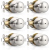 image:imageProbrico Keyless Privacy Door Knobs with LockInterior Door Locks for Bedroom BathroomBall Shape Door Lockset in Oil Rubbed Bronze Finish5 PackBrushed Nickel