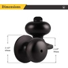 image:imageProbrico Keyless Privacy Door Knobs with LockInterior Door Locks for Bedroom BathroomBall Shape Door Lockset in Oil Rubbed Bronze Finish5 PackOil Rubbed Bronze