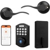 image:imageProbrico Keypad Door Lock with Handle Keyless Entry Door Lock Smart Locks for Front Door Fingerprint Deadbolt with Handle Black Smart Deadbolt Entry Door Handle SetBlack