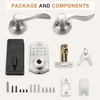 image:imageProbrico Keypad Door Lock with Handle Keyless Entry Door Lock Smart Locks for Front Door Fingerprint Deadbolt with Handle Black Smart Deadbolt Entry Door Handle SetSatin Nickel