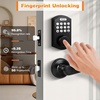 image:imageProbrico Keypad Door Lock with Handle Keyless Entry Door Lock Smart Locks for Front Door Fingerprint Deadbolt with Handle Black Smart Deadbolt Entry Door Handle SetBlack