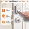 image:imageProbrico Keypad Door Lock with Handle Keyless Entry Door Lock Smart Locks for Front Door Fingerprint Deadbolt with Handle Black Smart Deadbolt Entry Door Handle SetSatin Nickel