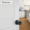 image:imageProbrico Matte Balck Ball Passage Door Knobs HallCloset Door Handles Keyless NonLocking Interior Door Knobs 6 PackBlack