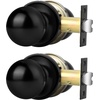 image:imageProbrico Matte Balck Ball Passage Door Knobs HallCloset Door Handles Keyless NonLocking Interior Door Knobs 6 PackBlack
