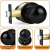 image:imageProbrico Matte Balck Ball Passage Door Knobs HallCloset Door Handles Keyless NonLocking Interior Door Knobs 6 PackBlack