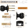 image:imageProbrico Matte Balck Ball Passage Door Knobs HallCloset Door Handles Keyless NonLocking Interior Door Knobs 6 PackBlack