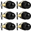 image:imageProbrico Matte Balck Ball Passage Door Knobs HallCloset Door Handles Keyless NonLocking Interior Door Knobs 6 PackBlack