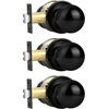 image:imageProbrico Matte Balck Ball Passage Door Knobs HallCloset Door Handles Keyless NonLocking Interior Door Knobs 6 PackBlack