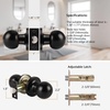image:imageProbrico Matte Balck Ball Passage Door Knobs HallCloset Door Handles Keyless NonLocking Interior Door Knobs 6 PackBlack
