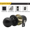image:imageProbrico Matte Balck Ball Passage Door Knobs HallCloset Door Handles Keyless NonLocking Interior Door Knobs 6 PackBlack