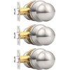 image:imageProbrico Matte Balck Ball Passage Door Knobs HallCloset Door Handles Keyless NonLocking Interior Door Knobs 6 PackBrushed Nickel