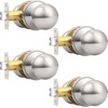 image:imageProbrico Matte Balck Ball Passage Door Knobs HallCloset Door Handles Keyless NonLocking Interior Door Knobs 6 PackBrushed Nickel