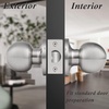 image:imageProbrico Matte Balck Ball Passage Door Knobs HallCloset Door Handles Keyless NonLocking Interior Door Knobs 6 PackBrushed Nickel
