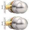 image:imageProbrico Matte Balck Ball Passage Door Knobs HallCloset Door Handles Keyless NonLocking Interior Door Knobs 6 PackBrushed Nickel