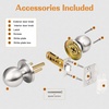 image:imageProbrico Matte Balck Ball Passage Door Knobs HallCloset Door Handles Keyless NonLocking Interior Door Knobs 6 PackBrushed Nickel