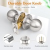 image:imageProbrico Matte Balck Ball Passage Door Knobs HallCloset Door Handles Keyless NonLocking Interior Door Knobs 6 PackBrushed Nickel