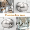 image:imageProbrico Matte Balck Ball Passage Door Knobs HallCloset Door Handles Keyless NonLocking Interior Door Knobs 6 PackBrushed Nickel