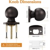 image:imageProbrico Matte Balck Ball Passage Door Knobs HallCloset Door Handles Keyless NonLocking Interior Door Knobs 6 PackOil Rubbed Bronze