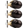 image:imageProbrico Matte Balck Ball Passage Door Knobs HallCloset Door Handles Keyless NonLocking Interior Door Knobs 6 PackOil Rubbed Bronze