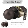 image:imageProbrico Matte Balck Ball Passage Door Knobs HallCloset Door Handles Keyless NonLocking Interior Door Knobs 6 PackOil Rubbed Bronze