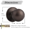 image:imageProbrico Matte Balck Ball Passage Door Knobs HallCloset Door Handles Keyless NonLocking Interior Door Knobs 6 PackOil Rubbed Bronze