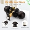 image:imageProbrico Matte Balck Ball Passage Door Knobs HallCloset Door Handles Keyless NonLocking Interior Door Knobs 6 PackOil Rubbed Bronze