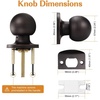 image:imageProbrico Matte Balck Ball Passage Door Knobs HallCloset Door Handles Keyless NonLocking Interior Door Knobs 6 PackOil Rubbed Bronze