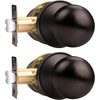 image:imageProbrico Matte Balck Ball Passage Door Knobs HallCloset Door Handles Keyless NonLocking Interior Door Knobs 6 PackOil Rubbed Bronze