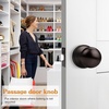 image:imageProbrico Matte Balck Ball Passage Door Knobs HallCloset Door Handles Keyless NonLocking Interior Door Knobs 6 PackOil Rubbed Bronze