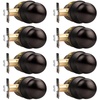 image:imageProbrico Matte Balck Ball Passage Door Knobs HallCloset Door Handles Keyless NonLocking Interior Door Knobs 6 PackOil Rubbed Bronze