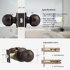 image:imageProbrico Matte Balck Ball Passage Door Knobs HallCloset Door Handles Keyless NonLocking Interior Door Knobs 6 PackOil Rubbed Bronze