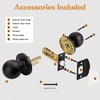 image:imageProbrico Matte Balck Ball Passage Door Knobs HallCloset Door Handles Keyless NonLocking Interior Door Knobs 6 PackOil Rubbed Bronze