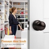 image:imageProbrico Matte Balck Ball Passage Door Knobs HallCloset Door Handles Keyless NonLocking Interior Door Knobs 6 PackOil Rubbed Bronze