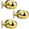 image:imageProbrico Matte Balck Ball Passage Door Knobs HallCloset Door Handles Keyless NonLocking Interior Door Knobs 6 PackPolished Brass