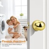 image:imageProbrico Matte Balck Ball Passage Door Knobs HallCloset Door Handles Keyless NonLocking Interior Door Knobs 6 PackPolished Brass