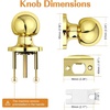image:imageProbrico Matte Balck Ball Passage Door Knobs HallCloset Door Handles Keyless NonLocking Interior Door Knobs 6 PackPolished Brass