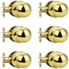 image:imageProbrico Matte Balck Ball Passage Door Knobs HallCloset Door Handles Keyless NonLocking Interior Door Knobs 6 PackPolished Brass