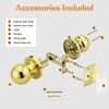 image:imageProbrico Matte Balck Ball Passage Door Knobs HallCloset Door Handles Keyless NonLocking Interior Door Knobs 6 PackPolished Brass