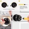 image:imageProbrico Matte Black Privacy Door Knobs BedBath Keyless Door Locks Interior Flat Ball Door Knobs Locksets with Thumb Turn 4 Pack