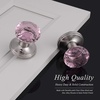image:imageProbrico NonLocking Door Handles Interior for Hallway and Closet 1 Pack Crystal Door knobs Passage in Round Faceted Diamond Shape Heavy Duty Pink Glass Door Knob with Brushed Nickel Round Rosette
