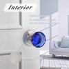 image:imageProbrico NonLocking Keyless Door Knob Interior for HallwayCloset 1 Pack Round Faceted Diamond Shape Blue Glass Door Knobs Passage Heavy Duty Crystal Door Knobs with Brushed Nickel Finish Rosette