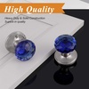 image:imageProbrico NonLocking Keyless Door Knob Interior for HallwayCloset 1 Pack Round Faceted Diamond Shape Blue Glass Door Knobs Passage Heavy Duty Crystal Door Knobs with Brushed Nickel Finish Rosette
