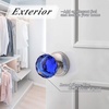 image:imageProbrico NonLocking Keyless Door Knob Interior for HallwayCloset 1 Pack Round Faceted Diamond Shape Blue Glass Door Knobs Passage Heavy Duty Crystal Door Knobs with Brushed Nickel Finish Rosette