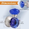 image:imageProbrico NonLocking Keyless Door Knob Interior for HallwayCloset 1 Pack Round Faceted Diamond Shape Blue Glass Door Knobs Passage Heavy Duty Crystal Door Knobs with Brushed Nickel Finish Rosette