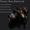 image:imageProbrico Oil Rubbed Bronze Ball Privacy Knob Interior Keyless Door Lockset for Bed and Bath with Square Rosette 1 Pack