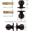 image:imageProbrico Oil Rubbed Bronze Ball Privacy Knob Interior Keyless Door Lockset for Bed and Bath with Square Rosette 1 Pack