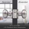 image:imageProbrico Oval Brushed Nickel Privacy Door Knobs Keyless Interior Door Locks Egg Shape BathBed Door Handles 3 Pack